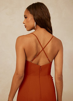Christian Siriano Bridal for Azazie 1006 Bridesmaid Dresses Paprika Mermaid Ruched Chiffon Dress image7