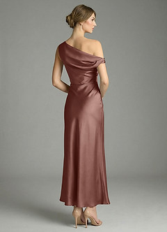 Azazie Emerson Brautjungfernkleider Meerjungfrau-Linie Schulterfrei Stretch-Satin Kleid Espresso image6