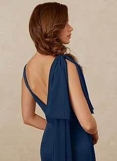 Christian Siriano Bridal for Azazie 1011 Bridesmaid Dresses Dark Navy Mermaid Bow Stretch Satin Dress image10