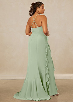 Christian Siriano Bridal for Azazie 1006 Bridesmaid Dresses Dusty Sage Mermaid Ruched Chiffon Dress image15