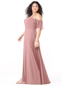 Azazie Sue Bridesmaid Dresses Dusty Rose A-Line Off the Shoulder Chiffon Convertible Dress image9