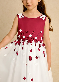 Azazie Eleni Sukienki dla dziewczynek sypiących kwiaty Suknia balowa Ukłon Tiul Długość kostki Sukienka image7