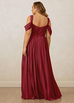 Christian Siriano Bridal for Azazie 1013 Bridesmaid Dresses Pomegranate A-Line Off the Shoulder Chiffon Dress image12