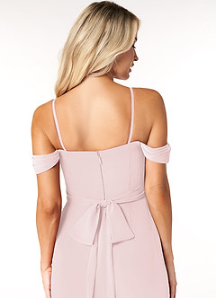 Azazie Joretta Bridesmaid Dresses Blushing Pink A-Line Sweetheart Neckline Chiffon Convertible Dress image3