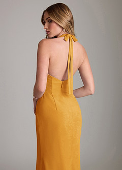Azazie Valerie Bridesmaid Dresses Butterscotch Mermaid Pleated Chiffon Dress image6