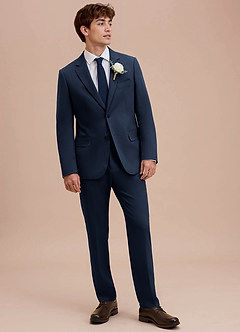 front Ethan Dark Navy Refined Weave Suit