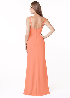 Azazie Salma Bridesmaid Dresses Sunset Sheath Side Slit Chiffon Dress image2