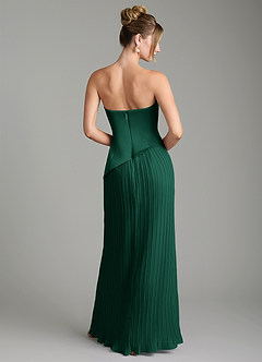 Azazie Tierney Bridesmaid Dresses Emerald A-Line Strapless Chiffon Convertible Dress image13