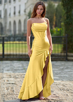 Cerys Yellow Corsat Prom Dress image4