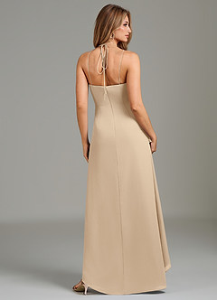Azazie Yelena Bridesmaid Dresses Champagne A-Line Ruched Chiffon Dress image6