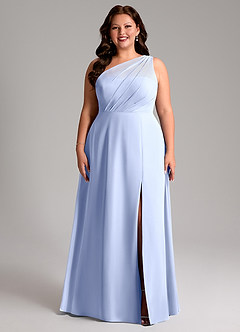 Azazie Phaedra Przymierzanie sukienek w domu Linia A Jedno ramię Szyfon Do ziemi Sukienka image7