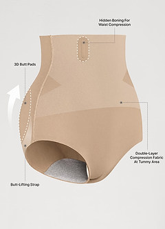 front Majtki modelujące bezszwowe z wkładką 3D Butt-Padding (modelujące brzuch i podnoszące pośladki)