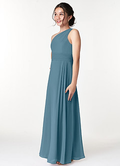 Azazie Cleo Junior Bermuda A-Line Pleated Chiffon Dress image5