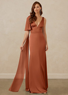 Christian Siriano Bridal for Azazie 1011 Bridesmaid Dresses Cedar Rose Mermaid Bow Stretch Satin Dress image6