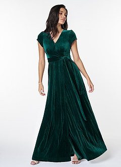 Dreaming Of You Dark Green Velvet Maxi Dress image1