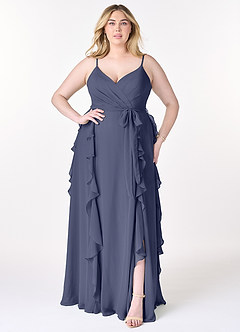 Azazie Peyton Bridesmaid Dresses Stormy A-Line Ruched Chiffon Dress image7