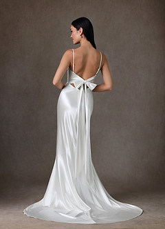Azazie Kayla Wedding Dresses Diamond White Mermaid Charmeuse Dress image3