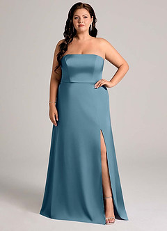 Azazie Wren Bridesmaid Dresses Bermuda A-Line Strapless Stretch Satin Convertible Dress image8