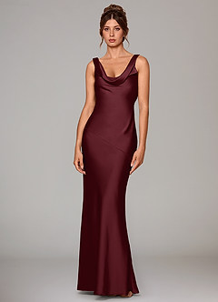 Azazie Rylina Brautjungfernkleider Meerjungfrau-Linie Stretch-Satin Kleid Cabernetrot image1
