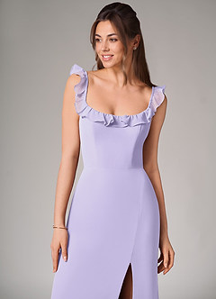 Azazie Callie Bridesmaid Dresses Lilac Mermaid Side Slit Chiffon Convertible Dress image6