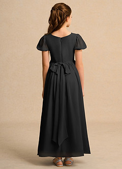 Azazie Joss Flower Girl Dresses Black A-Line with Sleeves Chiffon Dress image10