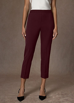 front Kennedy Cabernet Structured Stretch Pants Suit