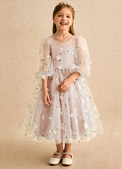 Azazie Elowen Flower Girl Dresses English Rose A-Line Sweetheart Neckline Lace Dress image5