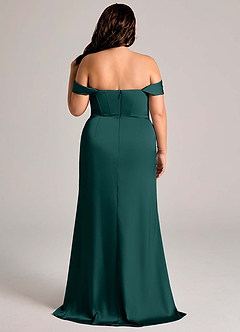 Azazie Johana Bridesmaid Dresses Pine Mermaid Off the Shoulder Stretch Satin Convertible Dress image11