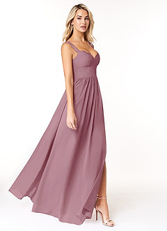 Azazie Cleobella Bridesmaid Dresses Vintage Mauve A-Line Sweetheart Lace Chiffon Dress image3