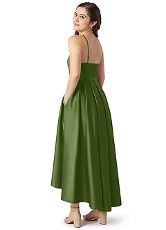 Azazie Jemima Junior Juniper A-Line with Pockets Stretch Satin Dress image5