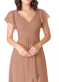 Azazie Omari Bridesmaid Dresses Champagne Rose A-Line Chiffon Dress image5