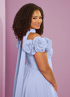 Barbie ♥ Azazie Bridesmaid Dresses Ice A-Line Off the Shoulder Chiffon Convertible Dress image11