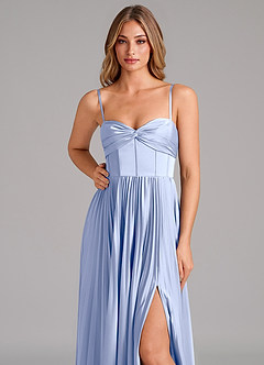 Azazie Tyla Brautjungfernkleider A-Linie Herzausschnitt Stretch-Satin Kleid Eis image8