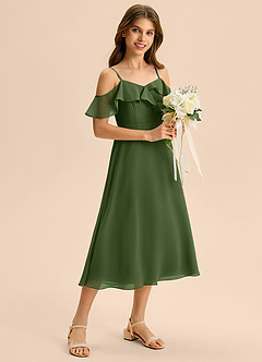 Azazie Kamilla Junior Klä av A-Line i Chiffong Av axeln image5