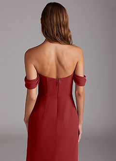 Azazie Saige Bridesmaid Dresses Rust A-Line Off the Shoulder Chiffon Convertible Dress image6