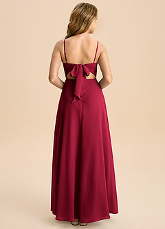 Azazie Shale Junior Robe Trapèze en Mousseline de soie Arc Bourgogne image1