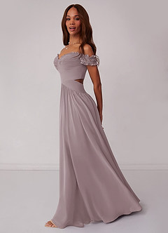 Barbie ♥ Azazie Bridesmaid Dresses Dusk A-Line Off the Shoulder Chiffon Convertible Dress image3
