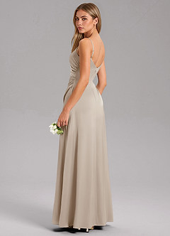 Azazie Azuree Brautjungfernkleider A-Linie Plissee Stretch-Satin Kleid Frost image7