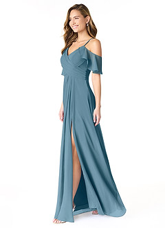 Azazie Dakota Bridesmaid Dresses Bermuda A-Line V-Neck Pleated Chiffon Dress image5