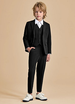 front Oliver Boys Black 3-Piece Suit