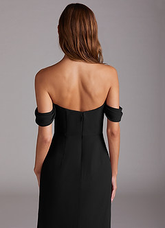 Azazie Saige Bridesmaid Dresses Black A-Line Off the Shoulder Chiffon Convertible Dress image6