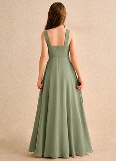 Azazie Makani Girls Formal Flower Girl Dresses Pistachio A-Line Sweetheart Neckline Chiffon Dress image2