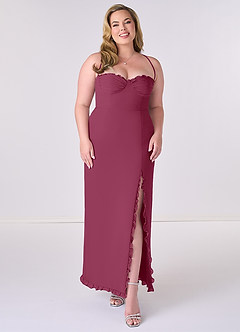 Barbie ♥ Azazie Bridesmaid Dresses Mulberry Sheath Corset Chiffon Dress image6