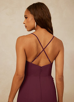 Christian Siriano Bridal for Azazie 1006 Bridesmaid Dresses Cabernet Mermaid Ruched Chiffon Dress image7