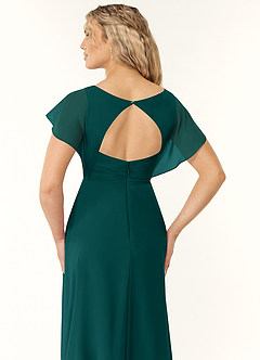 Azazie Rylee Bridesmaid Dresses Peacock A-Line Pleated Chiffon Dress image2