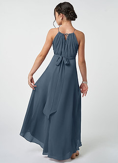 Azazie Oaklynn Junior Neptune A-Line Pleated Chiffon Dress image3