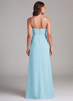 Azazie Maci Bridesmaid Dresses Sky Blue Sheath Pleated Chiffon Dress image7