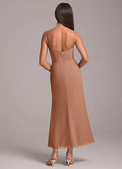 Azazie Saige Bridesmaid Dresses Bronzer Sheath Off the Shoulder Chiffon Convertible Dress image8