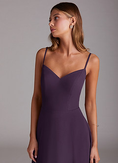 Azazie Marley Bridesmaid Dresses Plum A-Line Off the Shoulder Chiffon Convertible Dress image2