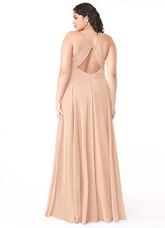 Azazie Avelina Bridesmaid Dresses English Rose A-Line V-Neck Pleated Chiffon Dress image7
